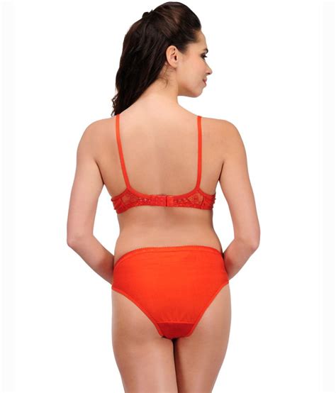 Buy Urbaano Orange Lace Bra And Panty Sets Online At Best Prices In India Snapdeal