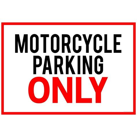 Motorcycle Parking Only Poster 19x13