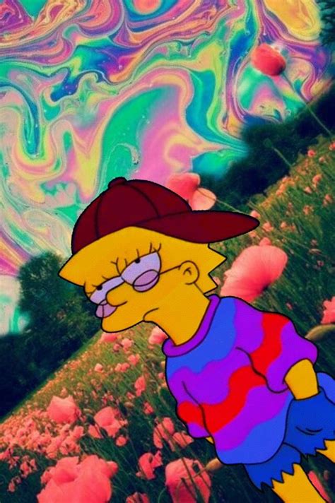 Trippy Hippie Lisasimpson Simpsonslisa Edgy Wallpaper Trippy