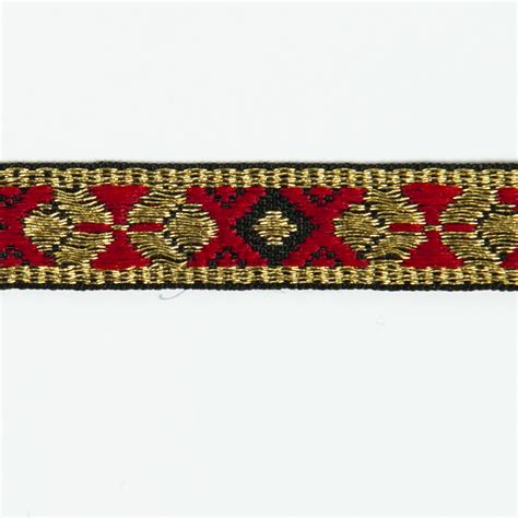 Indian Trim Red Black Gold Design Indt18 26 Shine Trimmings And Fabrics