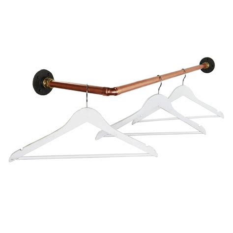 Corner Bend Clothes Rail Industrial Copper Pipe Style