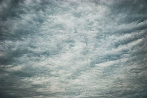 Moody Overcast Sky Background Fleecy Clouds Texture Ominous Skies In