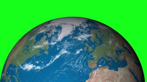 Half Earth Rotating Animated Green Screen Royalty Free Footage
