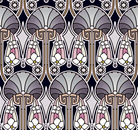 Pearl Tones Art Nouveau Wallpaper Custom Wallpaper