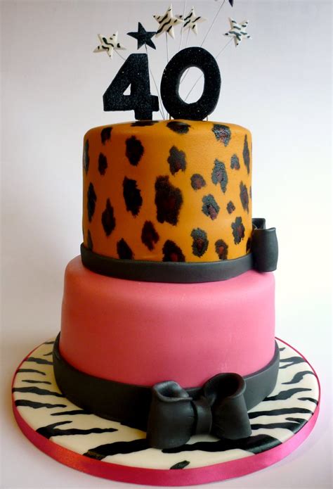 40th Animal Print Cake This Was A 2 Tier Cake For A 40th B Flickr