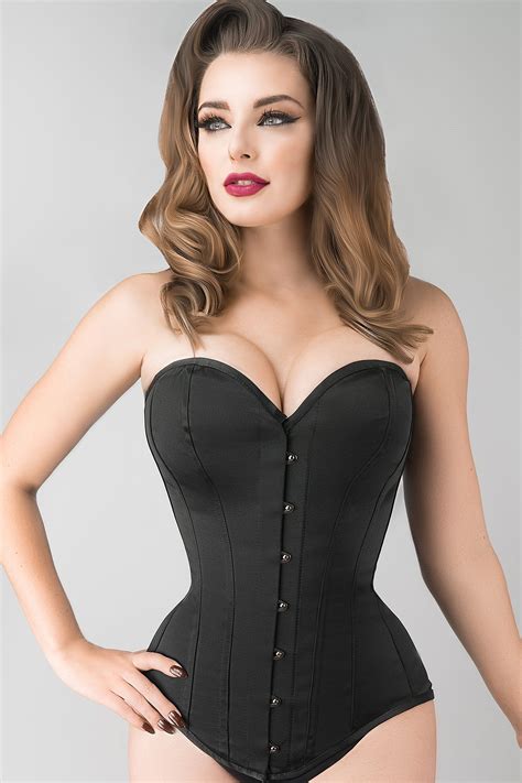 instant shape black satin longline overbust overbust corset corsets and bustiers corset story