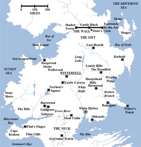 Map Of Westeros The North Maps Of The World