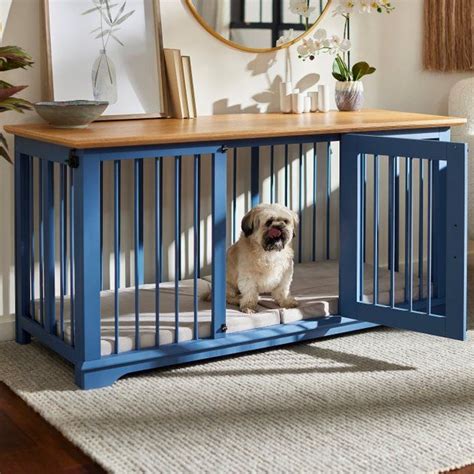Frisco Broadway Dog Crate Credenza And Mat Kit Navy Blue 555 X 245