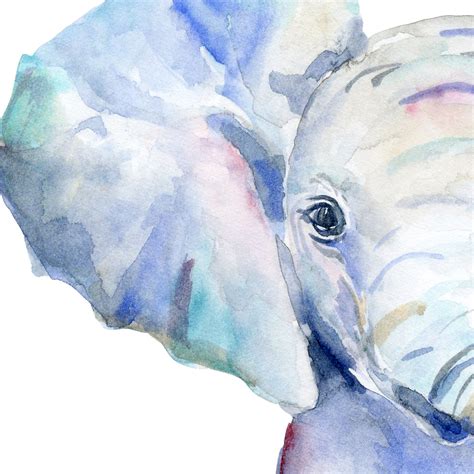 Watercolor Baby Elephant Printable Corner Croft