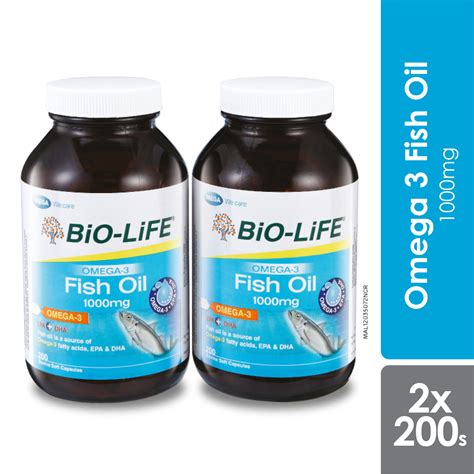 Online shopping for fish oil from a great selection at health & household store. Bio-life Omega 3 Fish Oil 1000mg 2x200s - Alpro Pharmacy