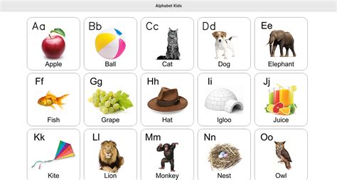 Learning Alphabet For Kids Abc Chart Alphabet Learning Cards Flash