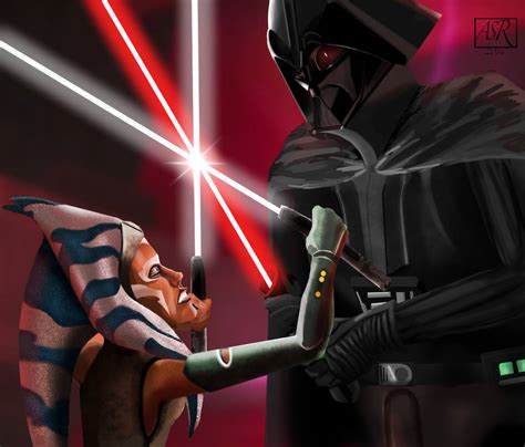 Ahsoka Vs Darth Vader By Thebabydragons On Deviantart
