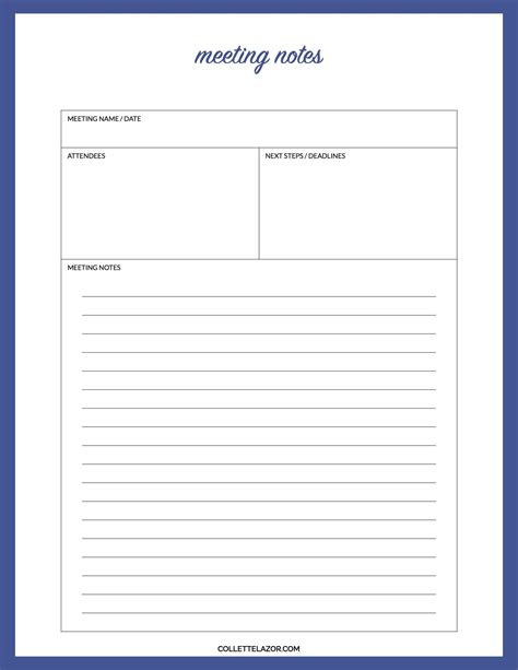 Free Printable Note Taking Templates Pdf