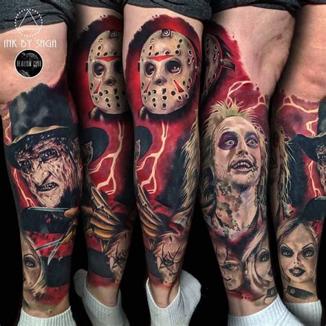 Saga Anderson On Instagram Added Jason Voorhees To An Ongoing Horror Movie Leg Sleeve