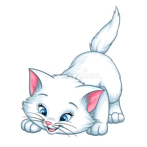 Vector White Kitten Playing Cartoon Stock Vector Image 43167704