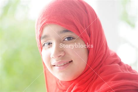 Portrait Of Muslim Girl Royalty Free Stock Image Storyblocks