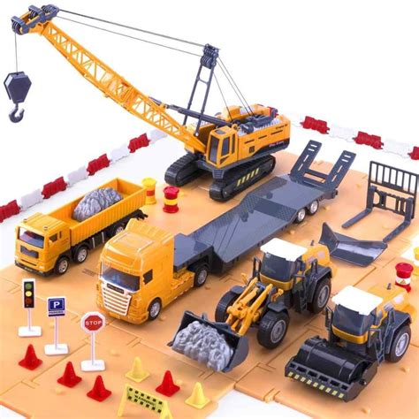 Iplay Ilearn Construction Site Vehicles Toy Set Kids Engineering
