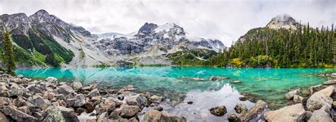 Mountain Panorama With Beautiful Turquoise Lake Stock Image Image Of