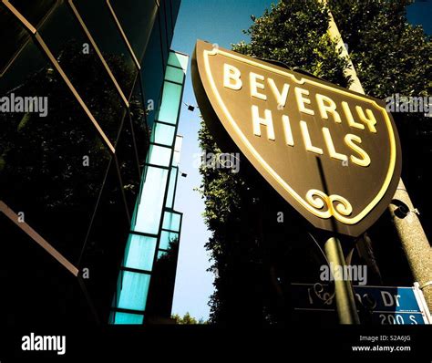 Beverly Hills City Limits Sign Los Angeles California Usa Stock