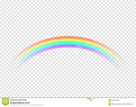 Rainbow With Limpid Section Edge On Transparent Background Stock Vector