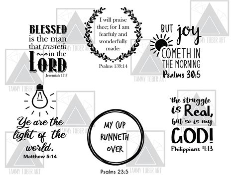 6 Kjv Scripture Inspired Svg Jpeg Png Pdf Clip Art Downloadable Clipart