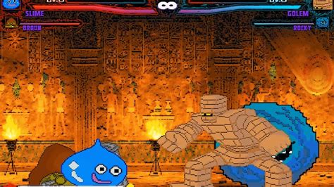 Mugen Dragon Quest Slime And Brown Vs Golem And Rocky Request Youtube