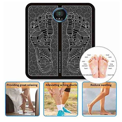 Ems Foot Massager Usb Rechargeable Electric Foot Stimulator Massager 6 Modes 9 Intensity
