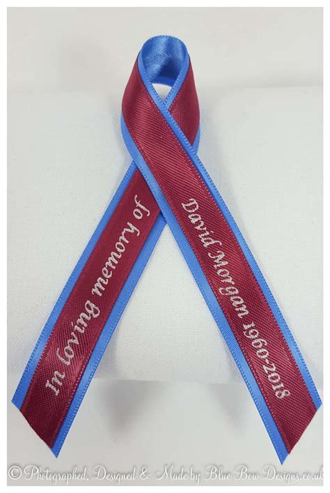 Memorial Ribbon With Dove Choose Your Colour Personalised Funeral Ribbons