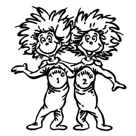 Thing 1 and thing 2 free coloring pages are a fun way for kids of all ages to develop creativity, focus, motor skills and color recognition. thing 1 and thing 2 hugging coloring page | Dr seuss ...