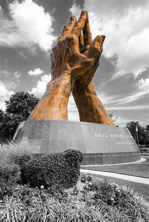 Giant Praying Hands Tulsa Oklahoma Selective Coloring Photograph By