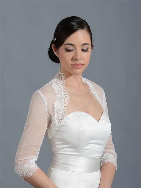 Find great deals on ebay for wedding dress bolero. Ivory 3/4 sleeve bridal dot lace wedding bolero jacket