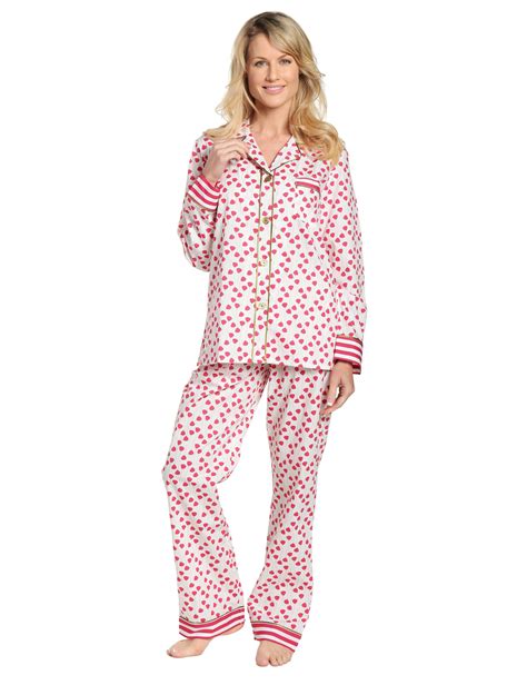 Womens Premium 100 Cotton Poplin Pajama Set With Contrast Cuffs Noble Mount