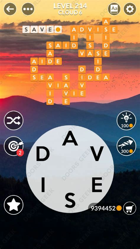 Wordscapes Level 217 Answers Doors Geek 2f5