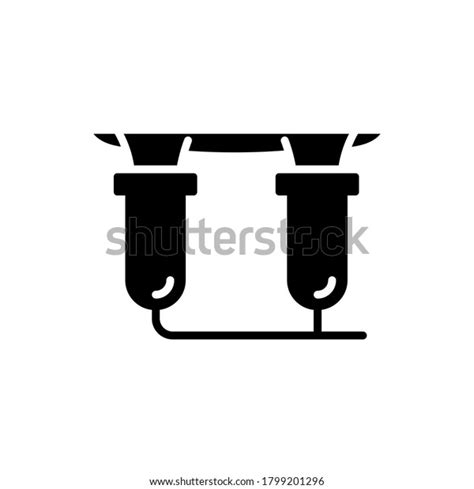 Silhouette Automatic Milking Udder Nipples Outline Stock Vector