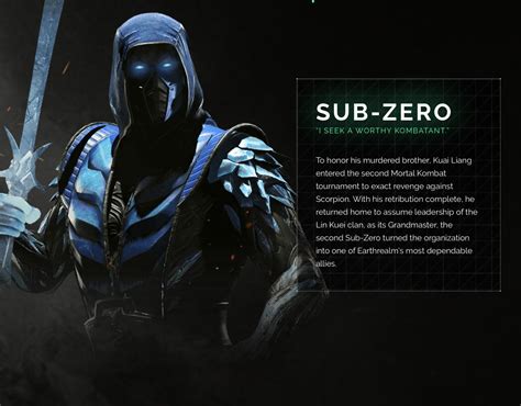 Sub Zeros Bio From Injustice 2 Injustice 2 Characters Sub Zero