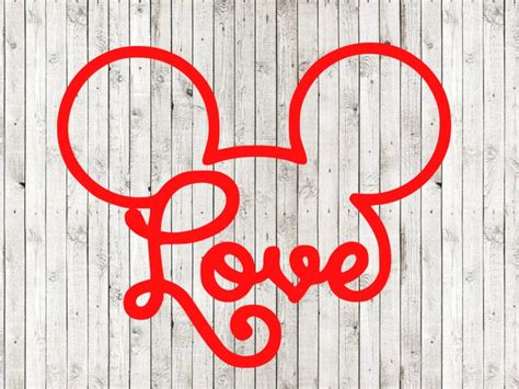 Disney Love Svg Disney Svg Love Disney Heart Svg Mickey Etsy
