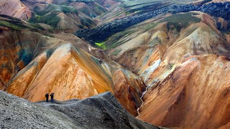 Colorful Rhyolite Peaks In The Landmannalaugar Region Of Iceland Bing