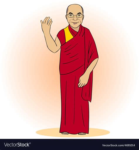 Cartoon Figure Of Buddhist Monk Royalty Free Vector Image