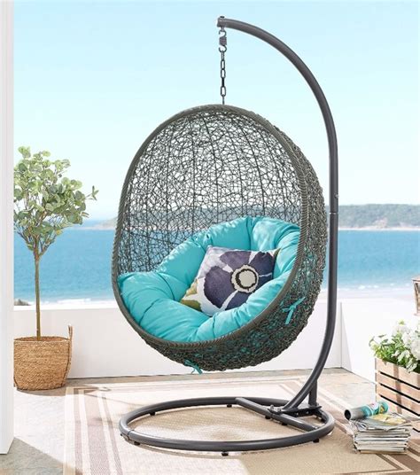 All eno hammocks are compatible with our hammock hanging kits. Modway EEI-2273 Hide Hanging Swing Chair Turquoise / Gray ...