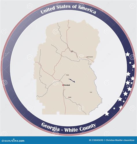 Map Of White County In Georgia Stock Vector Illustration Of Road