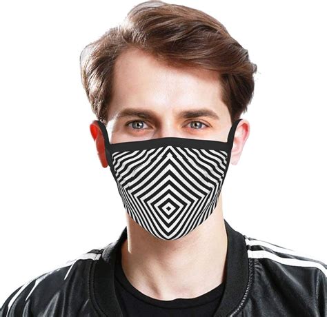 Amazon Com Adult Black Border Mask Illusions Washable Reusable Face Cover Shield Scarf
