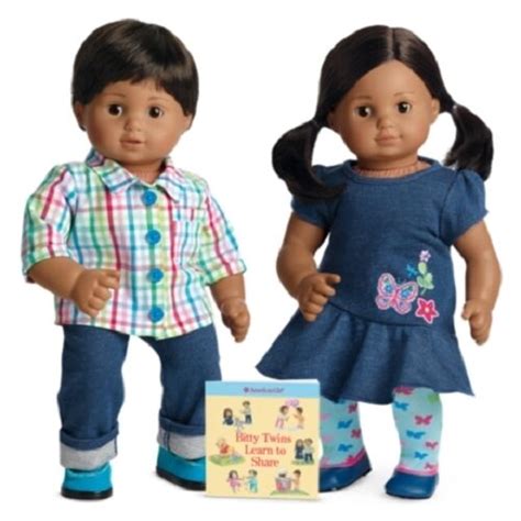 American Girl Bitty Twins Dolls Boy And Girl Set Brown Hair And Eyes
