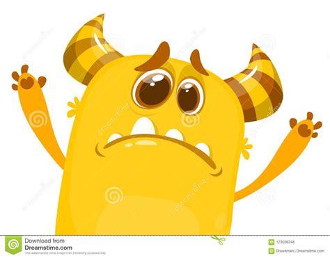 Grumpy Upset Monster Cartoon Halloween Character Stock Vector