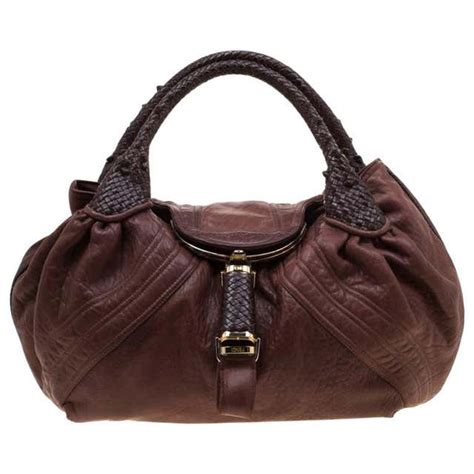 Fendi Brown Pebbled Leather Spy Bag At 1stdibs