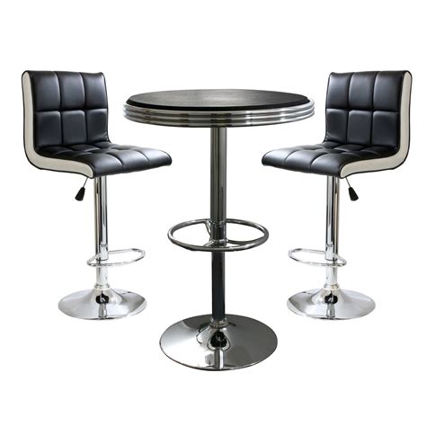 Consider bar stools for specific areas metal chairs maintain form in both outdoor and indoor environments. Pub Table Bar Stool Set Adjustable Seat High Chair Kitchen ...