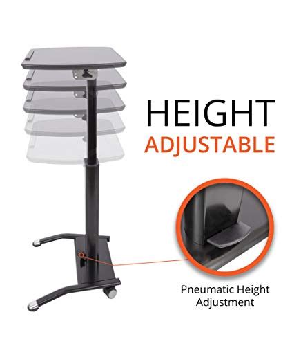 Stand Up Desk Store Pneumatic Adjustable Height Tilting Laptop Lectern