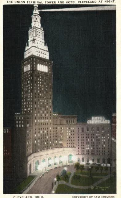 Vintage Postcard 1920s The Union Terminal Tower And Hotel Cleveland At