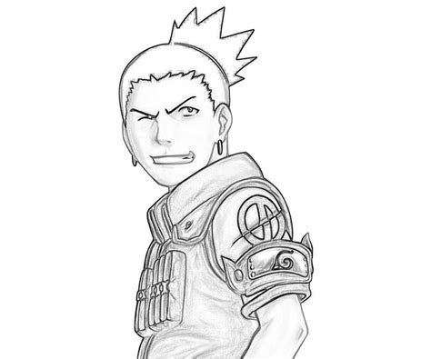 Shikamaru Smile Naruto Coloring Sketch Coloring Page