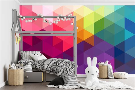 Rainbow Colours Abstract Art Wallpaper Wall Mural