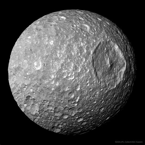Mimas Small Moon With A Big Crater Astronomy Daily Picture For May